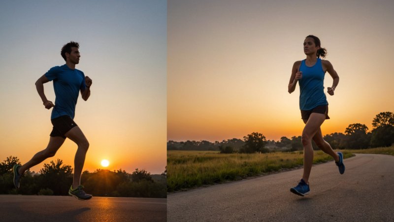 running, morning running, evening running, athletic performance, safety, circadian rhythms, mental health, training tips