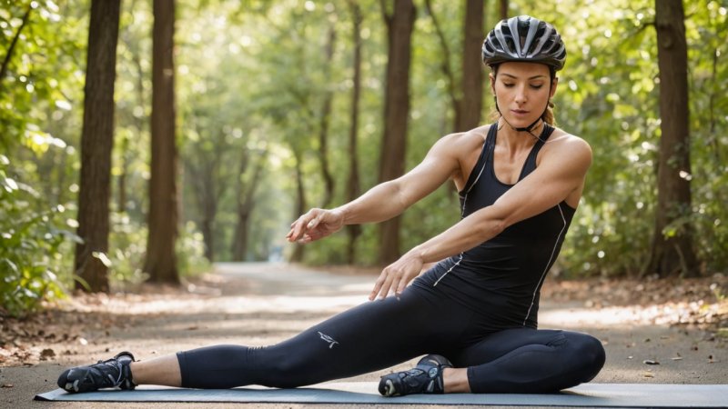 cycling, stretching, athletic performance, cycling safety, flexibility, pre-ride routine, post-ride routine, injury prevention