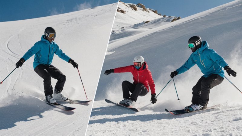skiing training, snowboarding training, winter sports, physical conditioning, athletic performance, safety equipment, sports technique