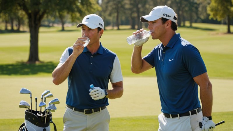 hydration, golf, water, sports drinks, athletic performance, electrolytes, golf course safety